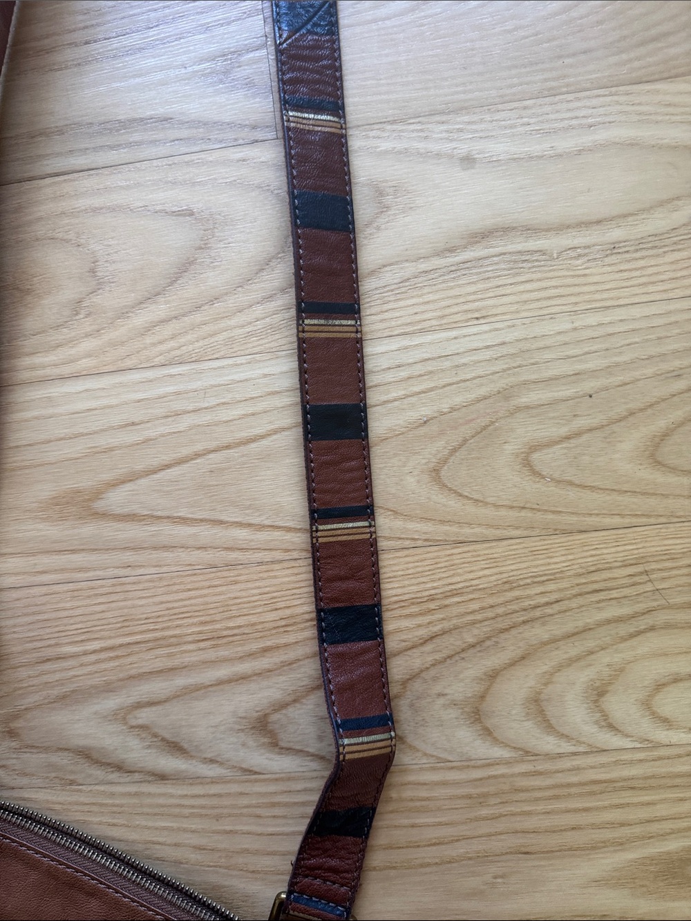 Fossil Brown Leather Crossbody Bag Multi Zip Organizer Purse - Picture 8 of 12